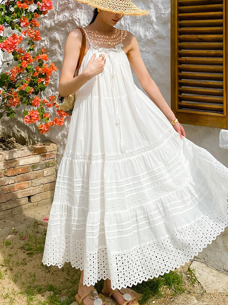 Adjustable Strap Cotton Maxi Dress