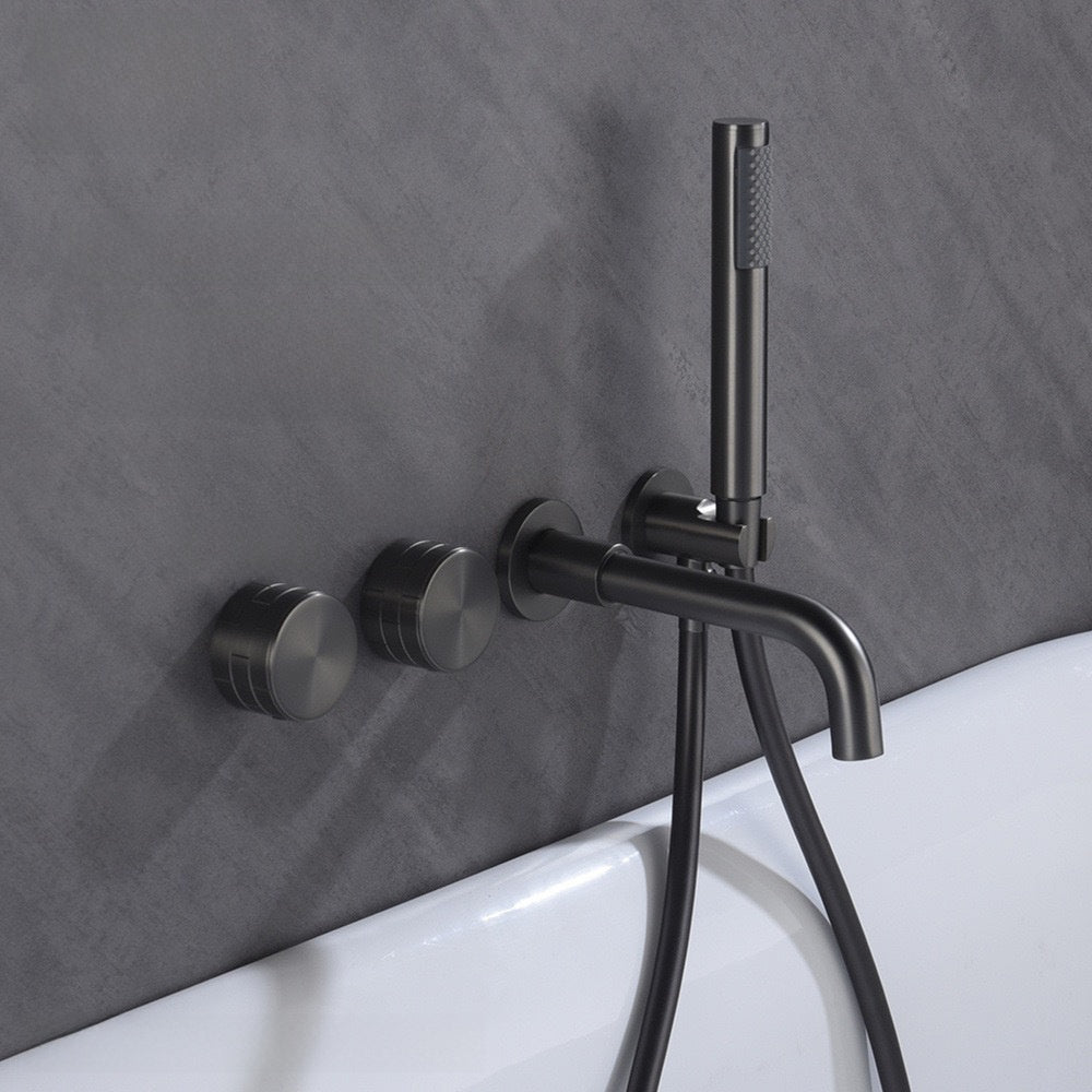 Bathtub concealed faucet hot and cold mixing valve into the wall