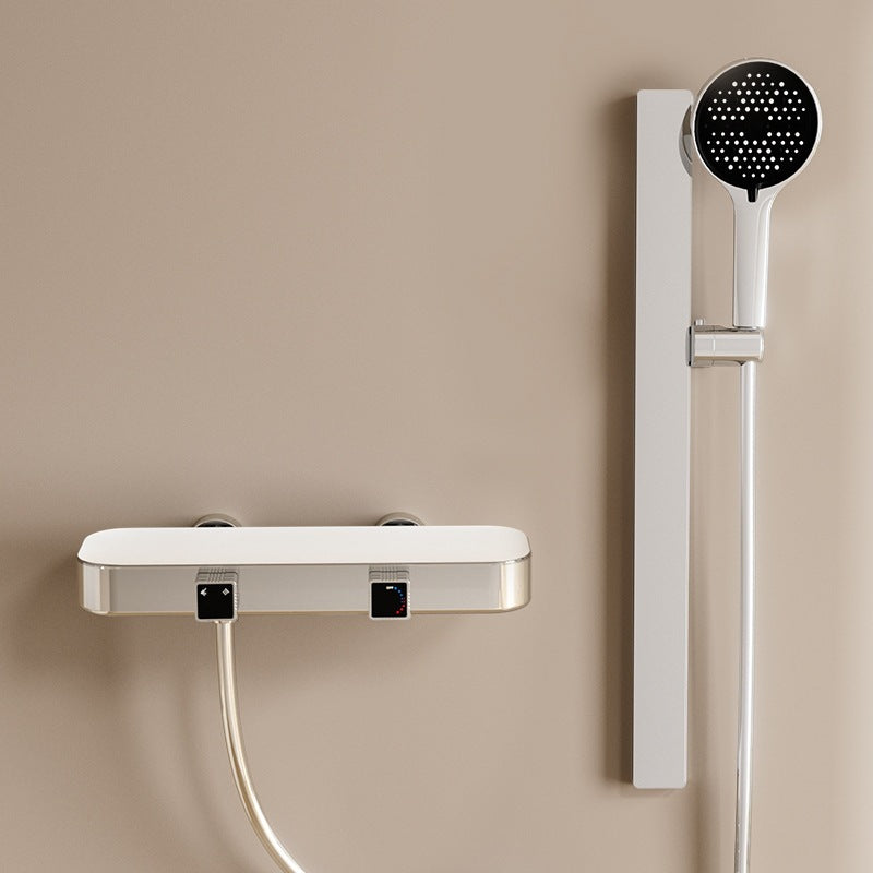 All-Copper Waterfall Pressurized Shower Set with Temperature Control