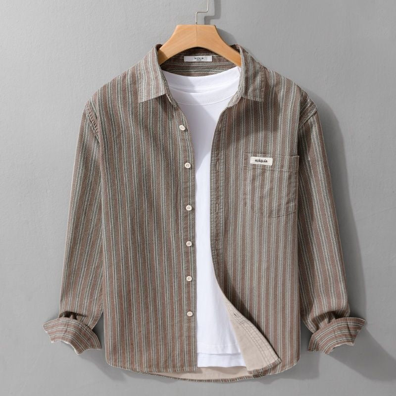 striped shirt jacket