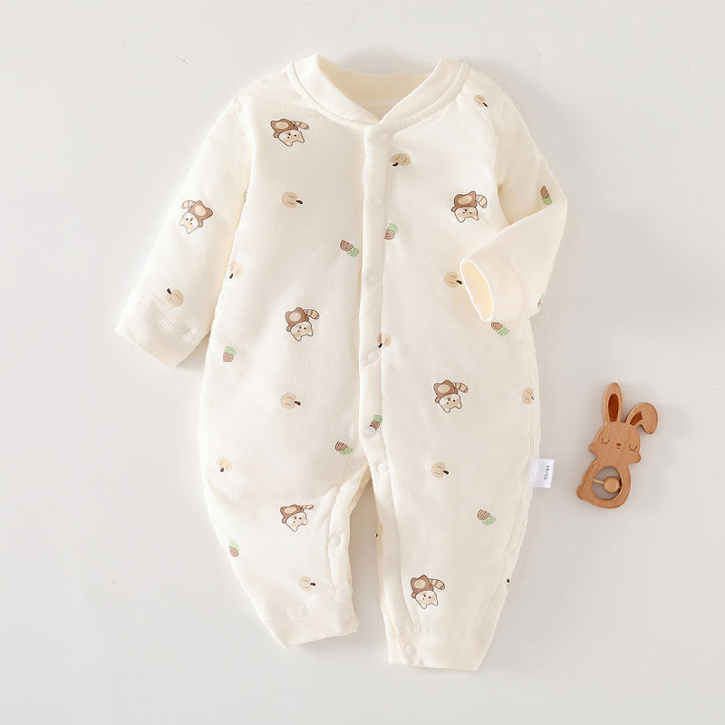 Newborn Infant Baby Winter Warm Cotton Padded Jumpsuit Romper