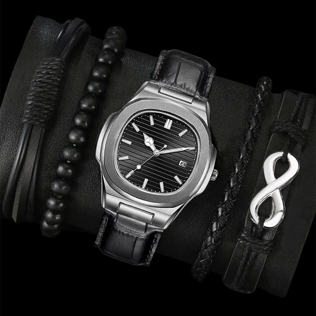 Classic Square Digital Watch with Steel Band