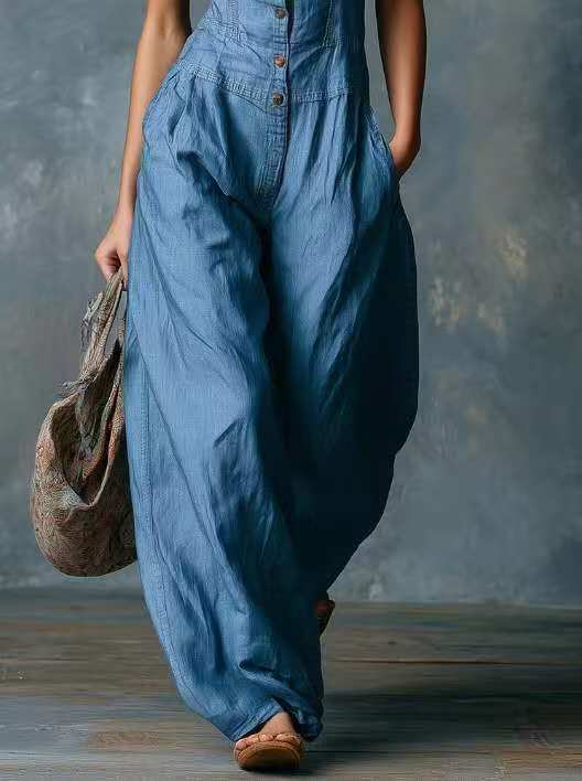 Denim Sleeveless Jumpsuit