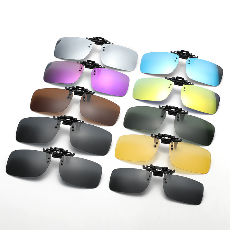 Polarized Clip-On Sunglasses Metal Frame