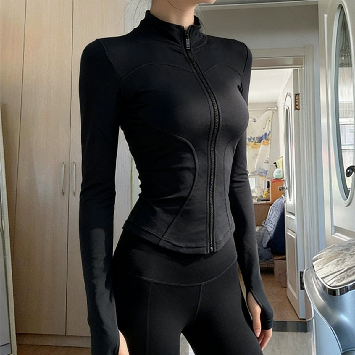 Women's 2-Piece Quick-Dry Long Sleeve Yoga Running Sports Set