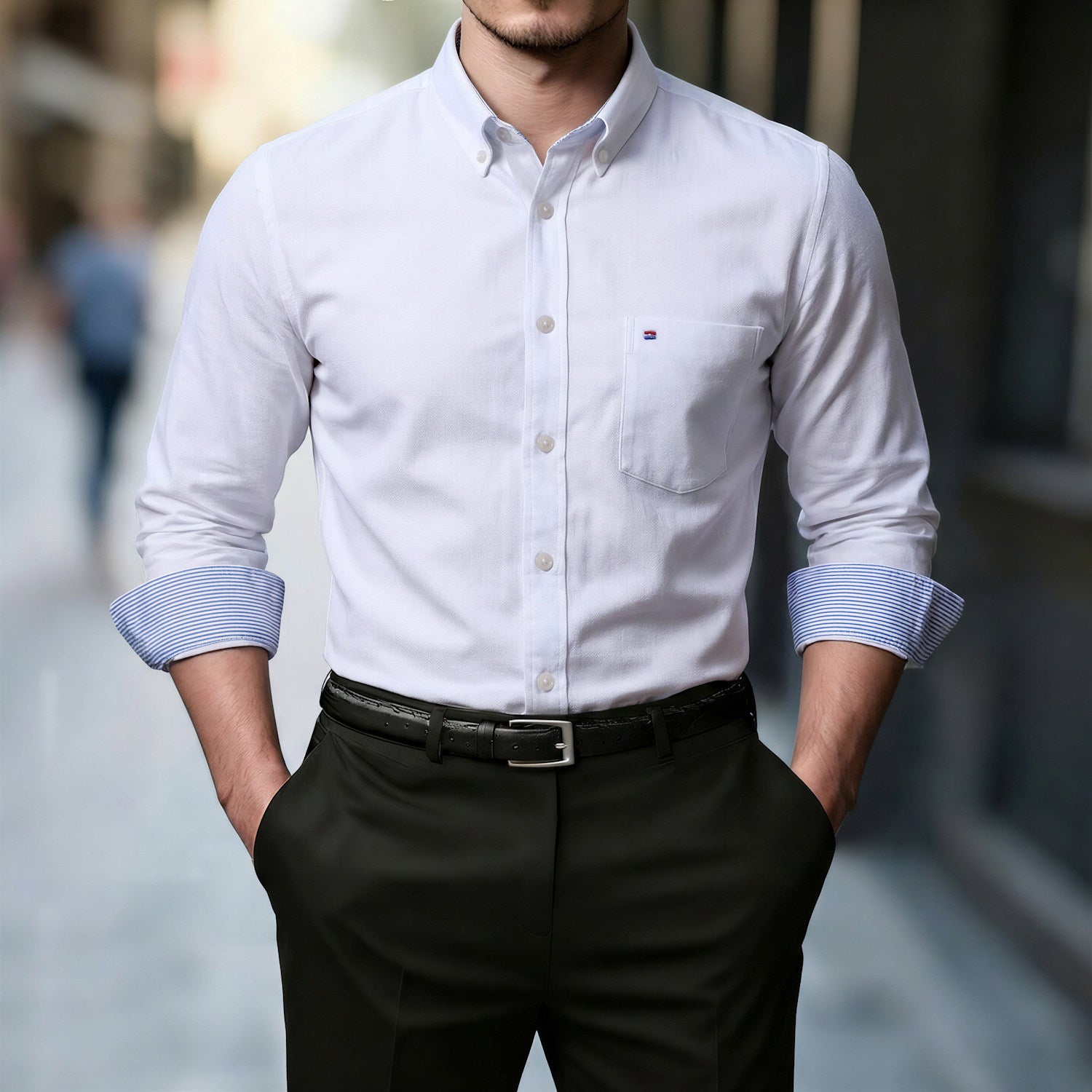 Mens Casual Solid Color Long Sleeve Shirt
