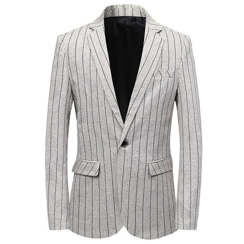 Mens Slim Fit Plaid Blazer Jacket