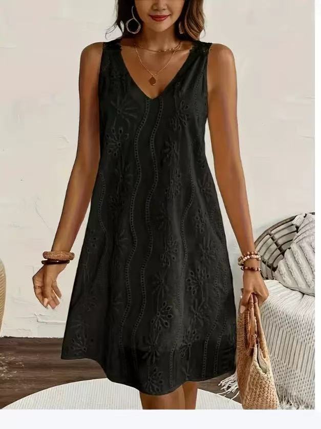 Sleeveless Solid Color Midi Dress