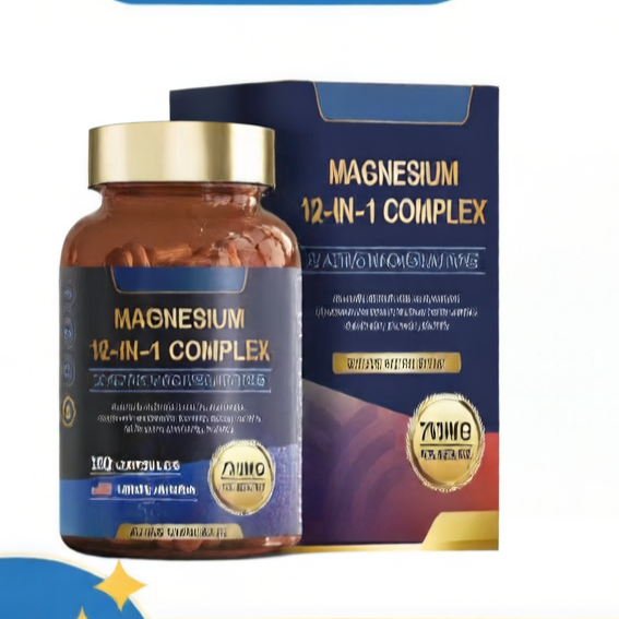 12-in-1 Magnesium Complex Dietary Supplement Capsules