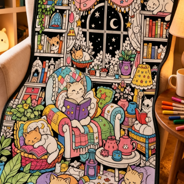 Black and white line-drawn graffiti rug