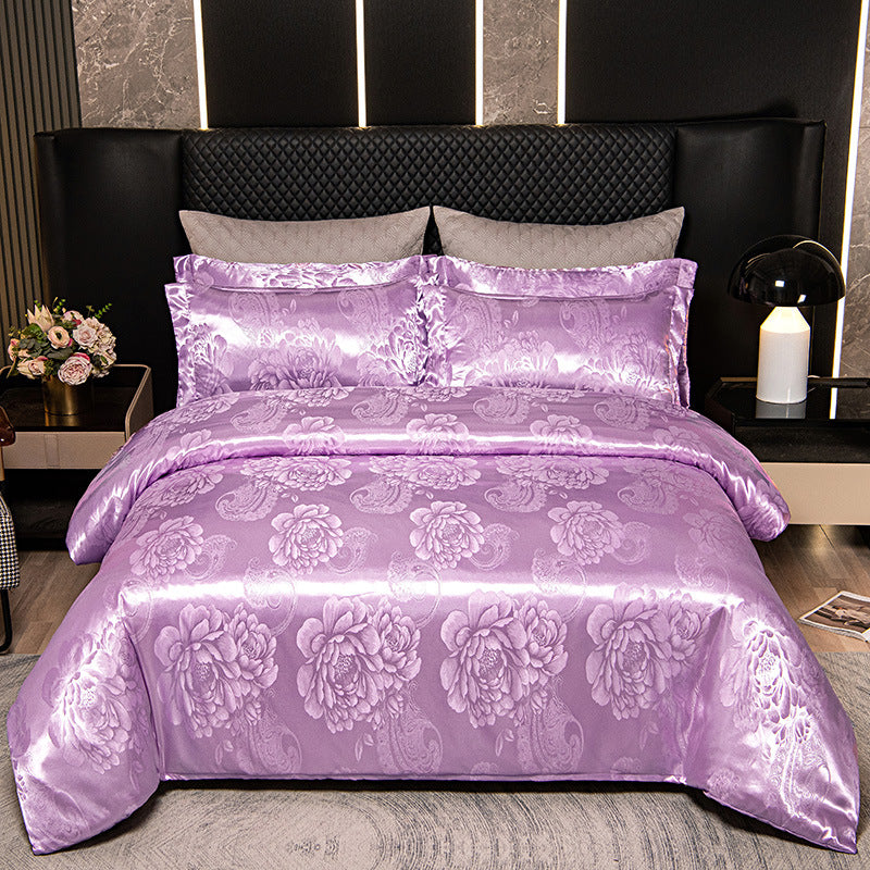 European Style Satin Silk Jacquard Bedding Set