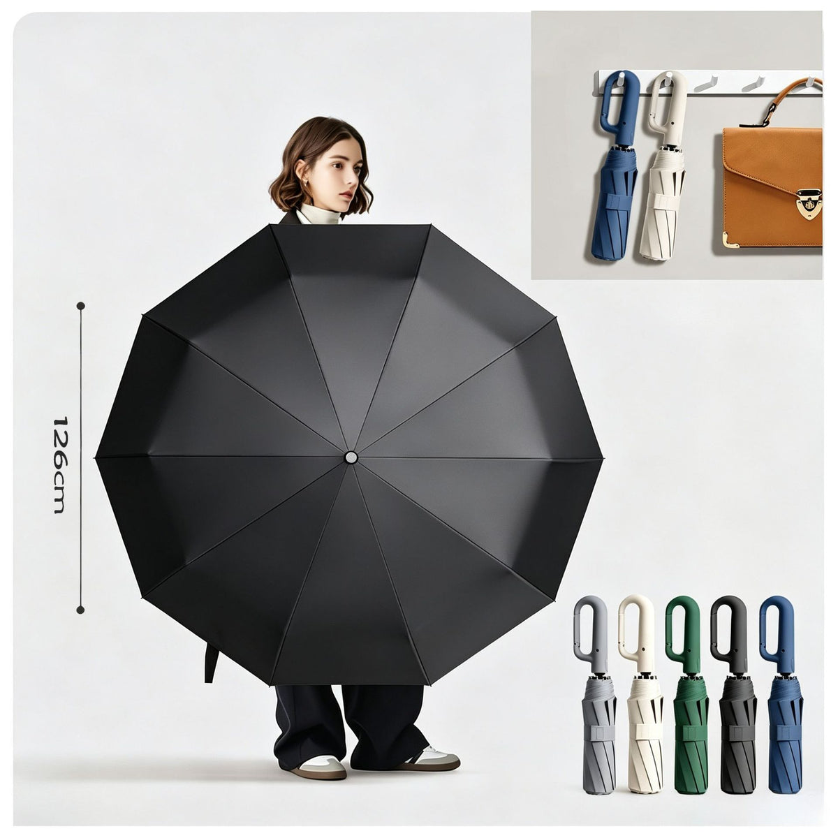 Fully Automatic Umbrella with Ring Handle
