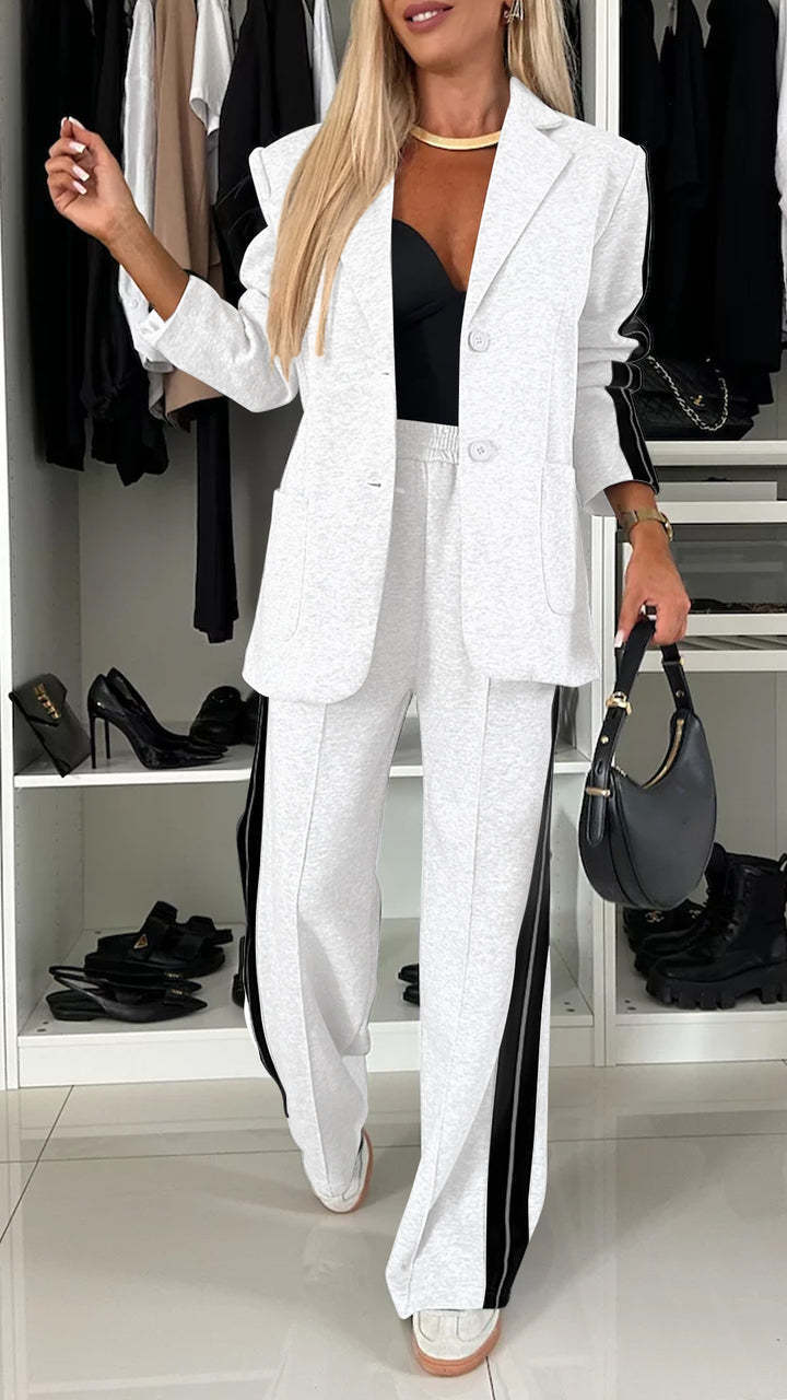 Women's Long Sleeve Lapel Casual Suit Set