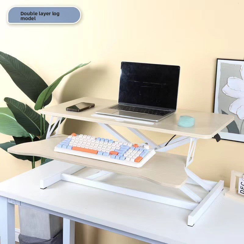 Pneumatic desktop computer desk
