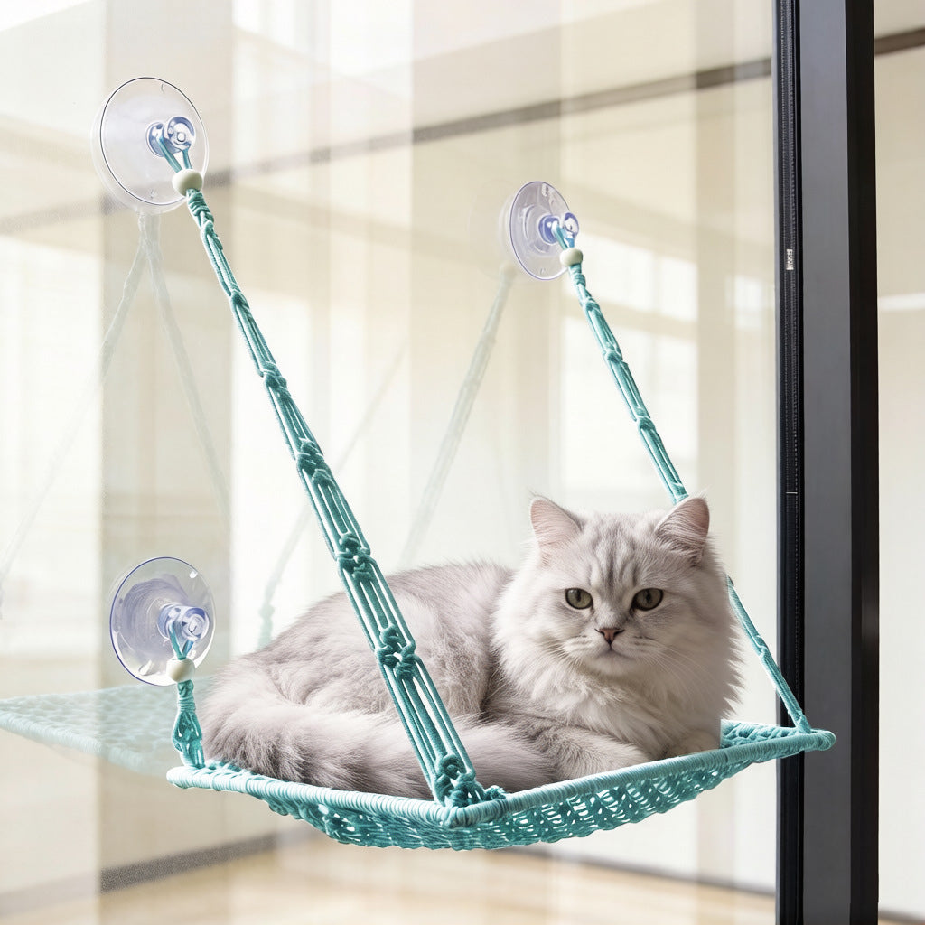 Handmade woven cat hammock