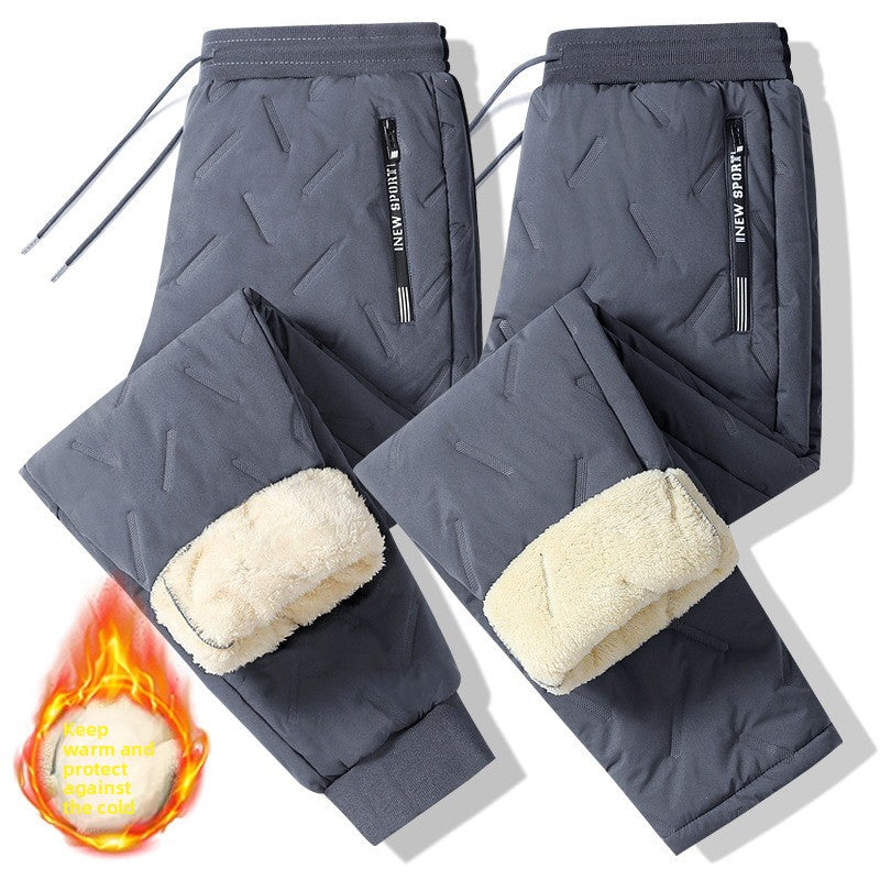Large-size Casual Loose Fleece-lined Thickened Running Pants