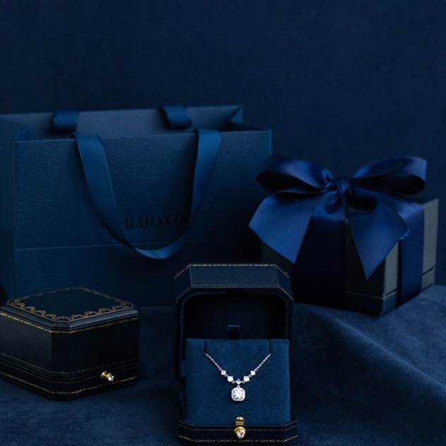 Pure Silver Moissanite Necklace with Gift Box