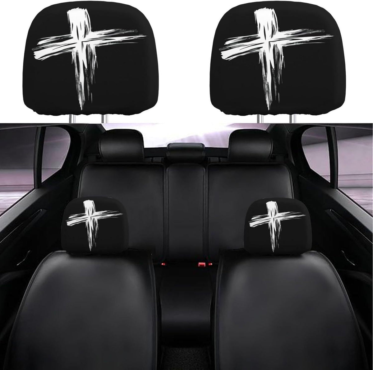 Car Printed Headrest Case Universal Funny Fun Universal Headgear