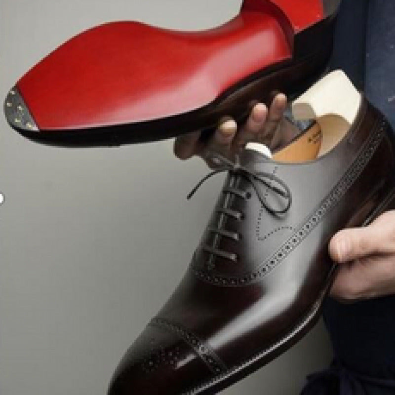 Mens Pointed Toe Leather Casual Shoes