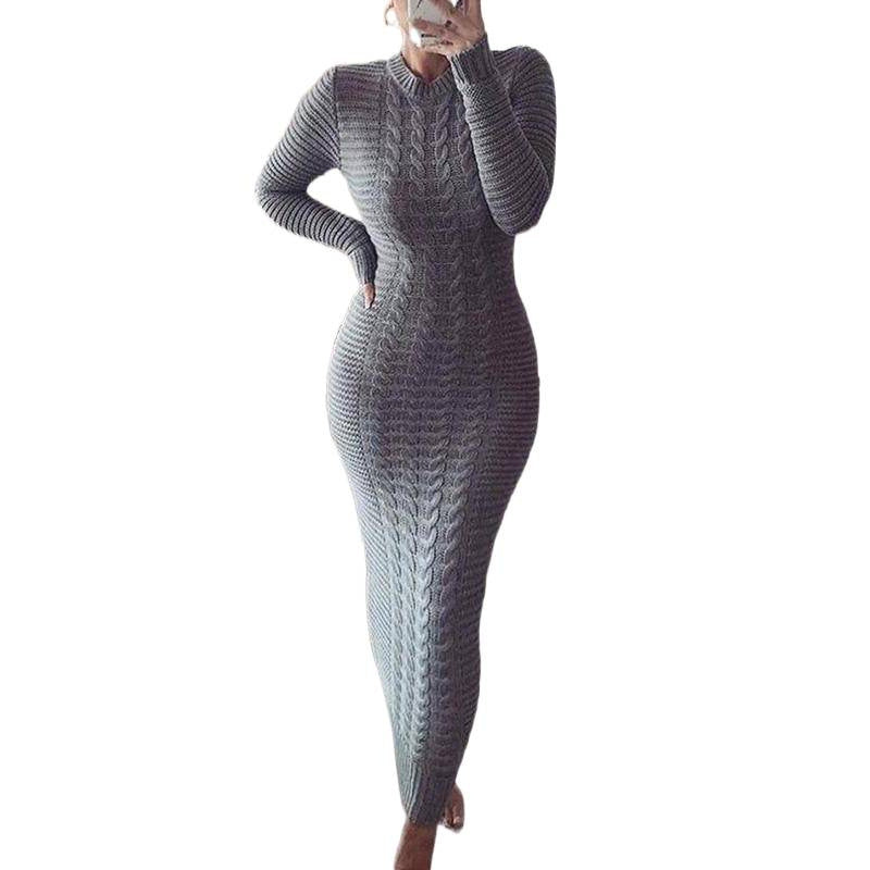Twisted Long Sleeve Knit Dress