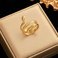Personalized Snake-Shaped Stainless Steel Ring
