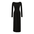French Square Neck Twisted Waist Long Dress
