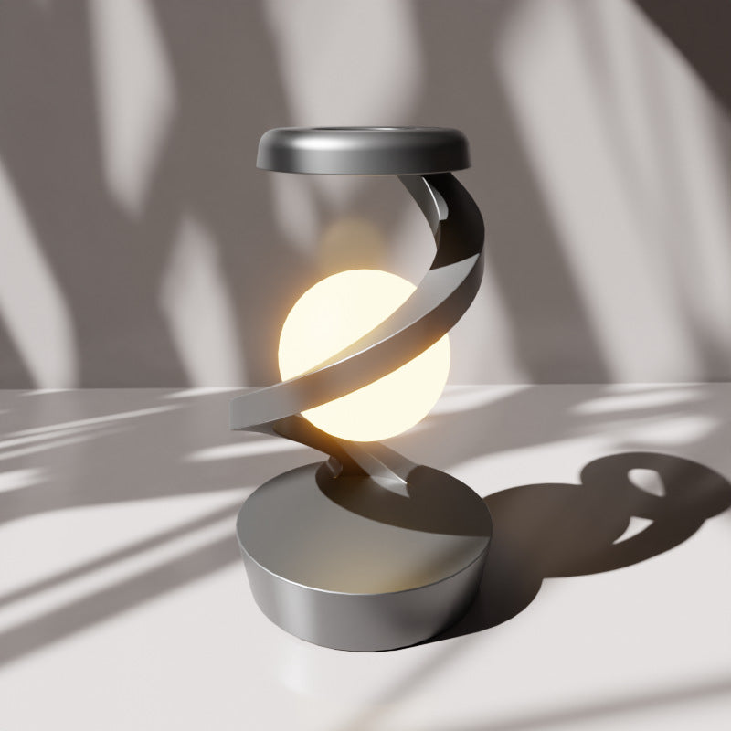 Smart Rotating Floating USB Desk Lamp with RGB Light and Wireless Charger