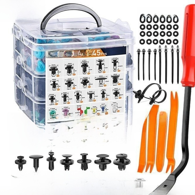 Automotive Plastic Fastener Clips with Pry Tools