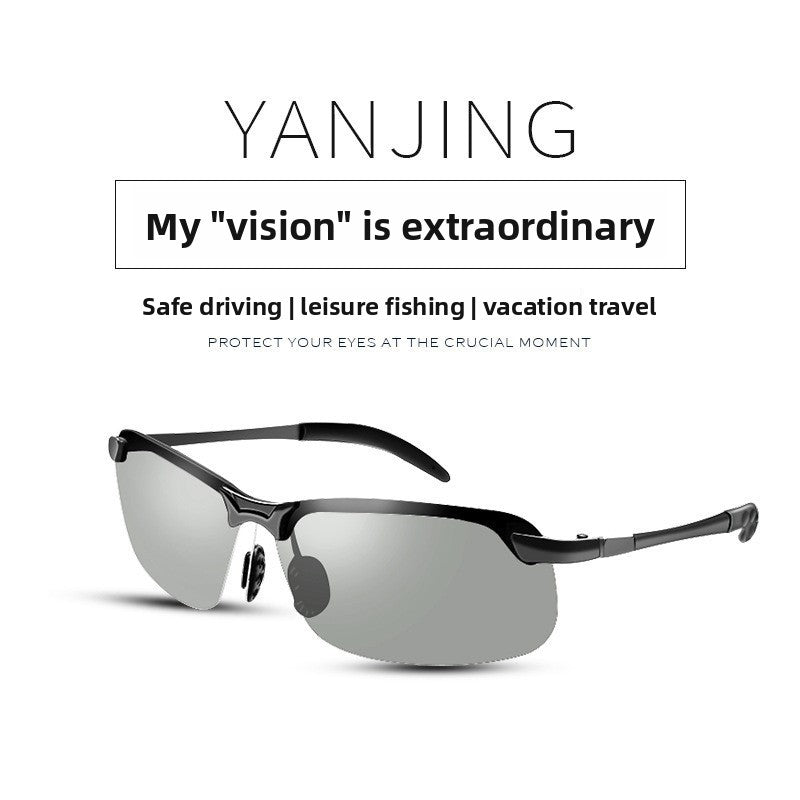Polarized Photochromic Half Frame Sunglasses