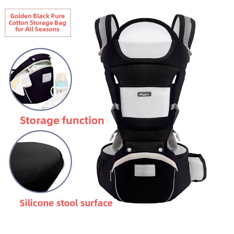 Foldable Baby Carrier with Waist Stool Dual Shoulder Support