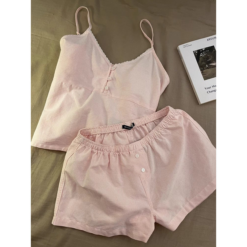 Womens Cloud Cotton Suspender Pajama Set