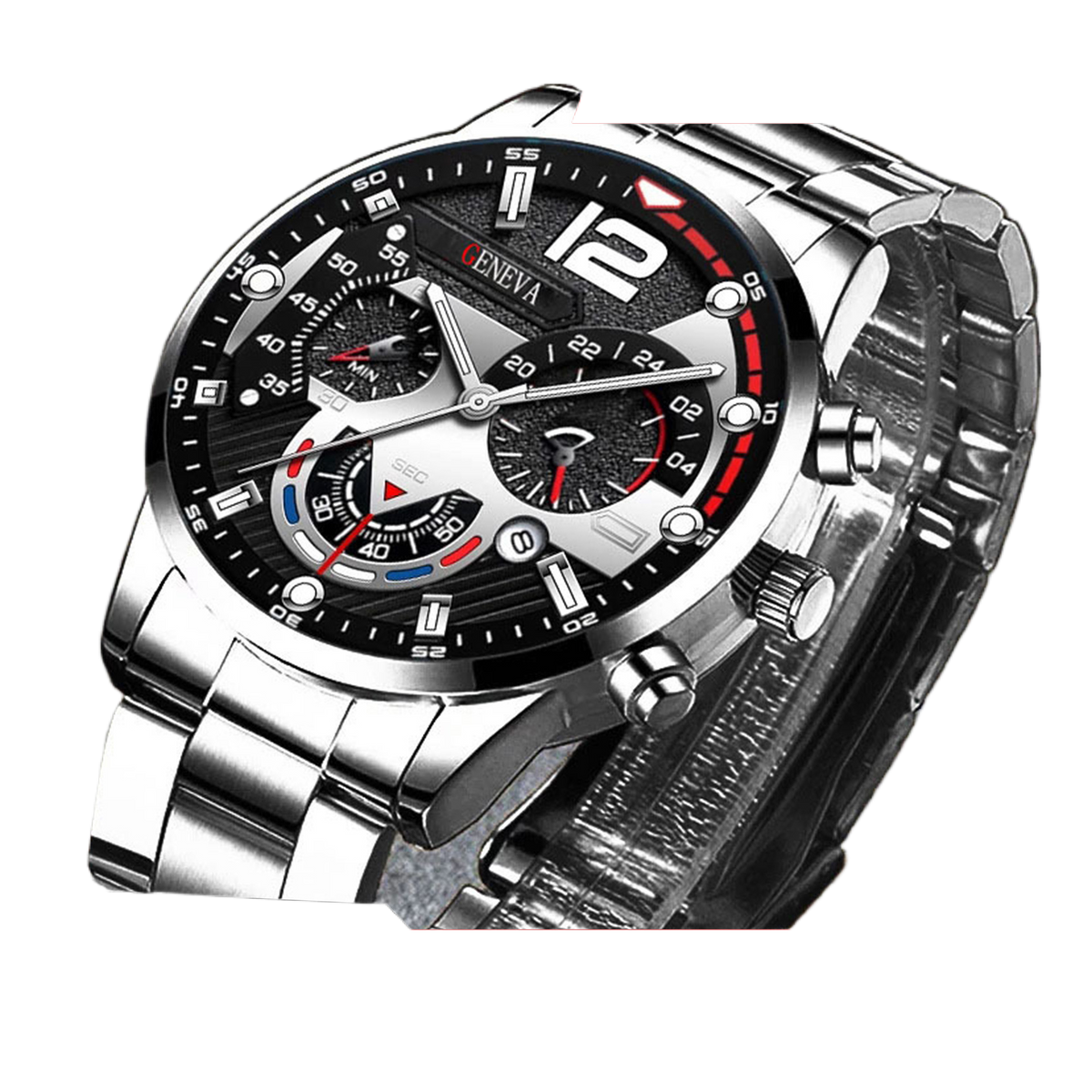 Men's Fashion Stainless Steel Quartz Wrist Watch with Calendar