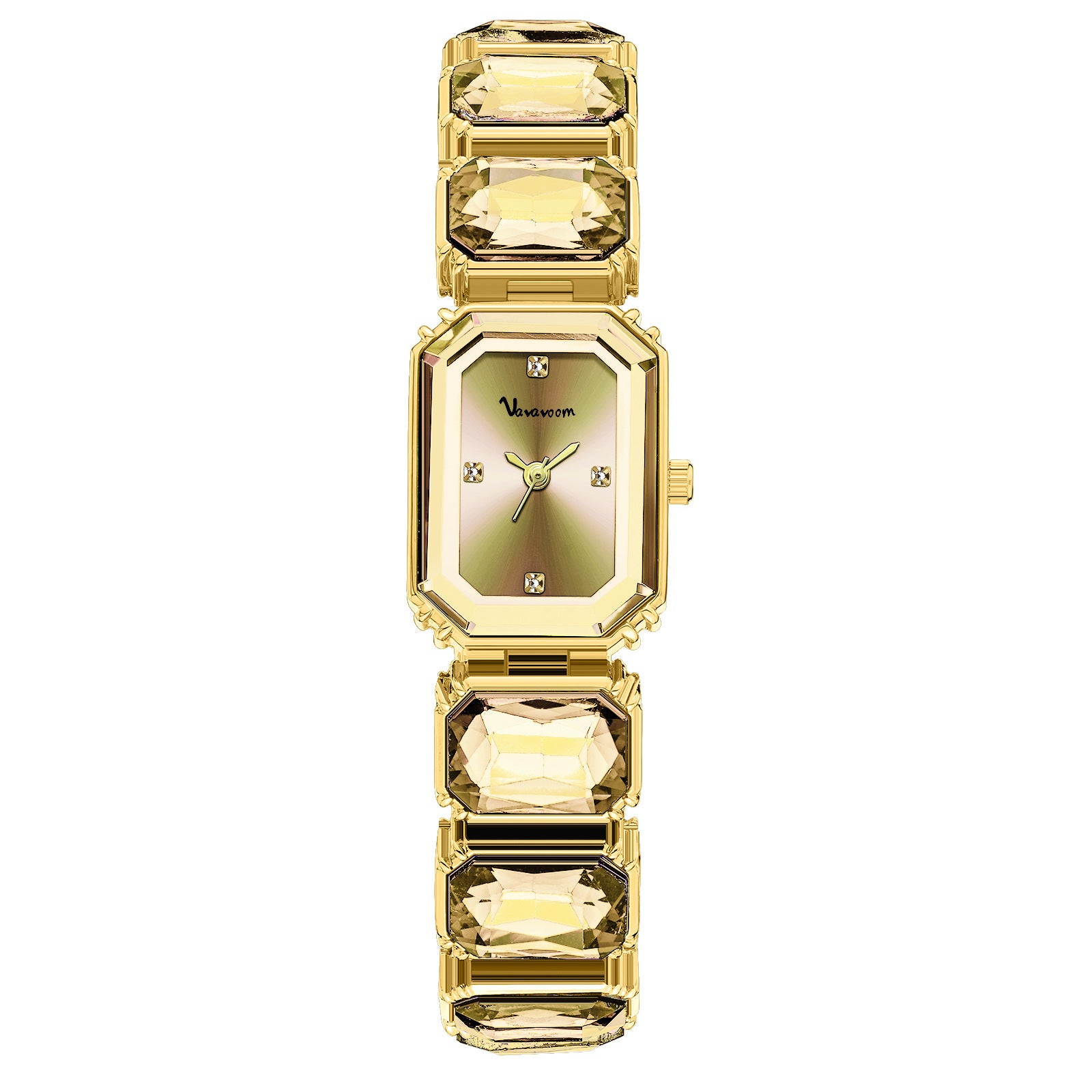 Square-faced quartz women's watch