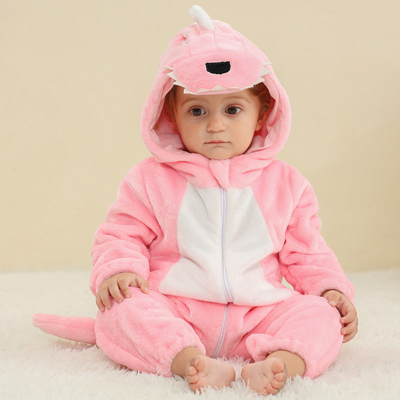 Flannel Dinosaur Infant Jumpsuits