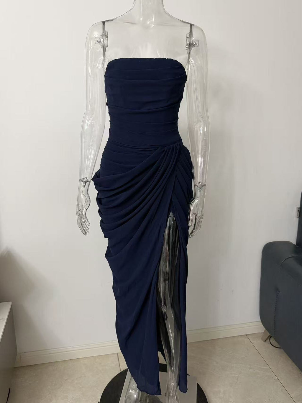 Satin Slim Fit Tube Dress