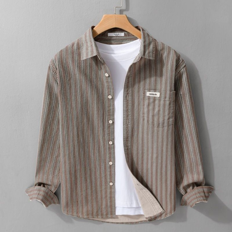 striped shirt jacket