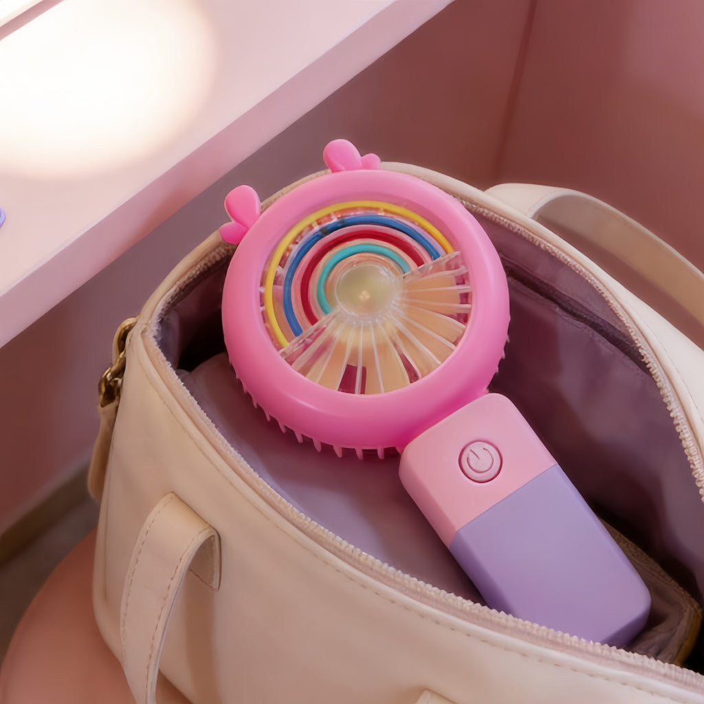 Cute Lollipop-Shaped Handheld Cartoon Mini Fan
