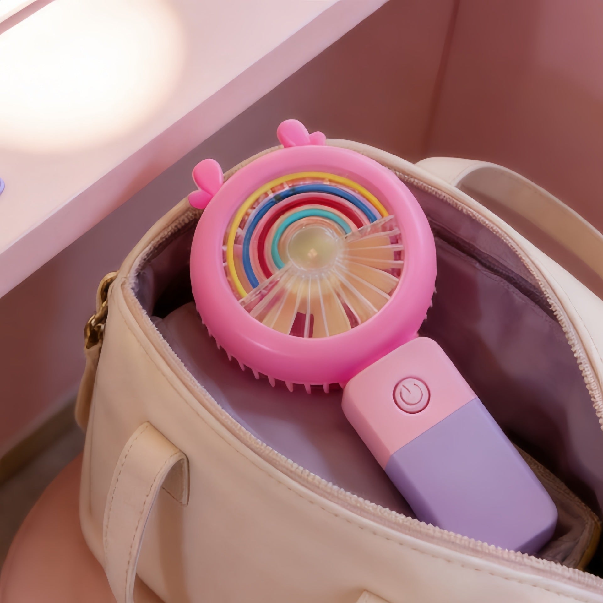 Cute Lollipop-Shaped Handheld Cartoon Mini Fan