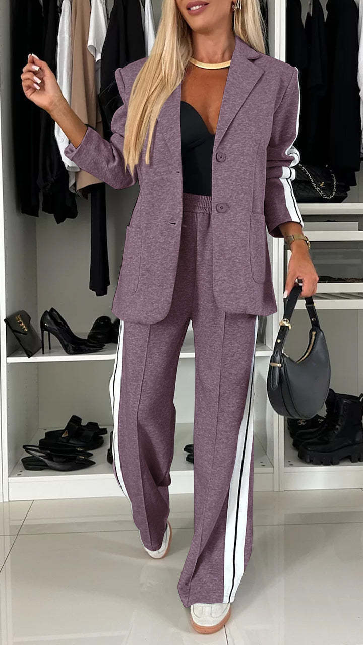 Women's Long Sleeve Lapel Casual Suit Set