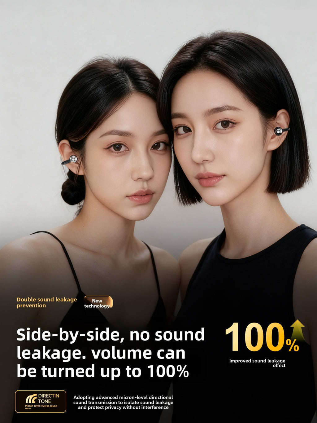 Wireless Clip-On Bluetooth Earphones with Noise Cancellation