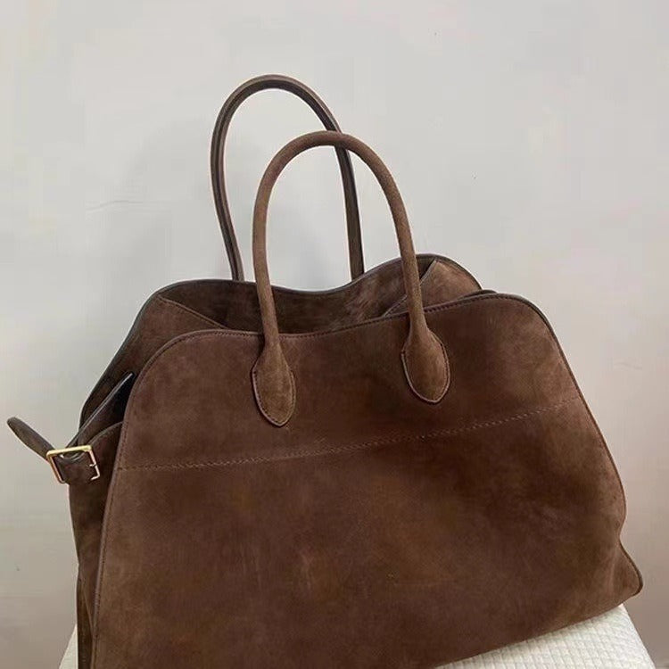 Women's Retro Suede Tote Bag with Large Capacity