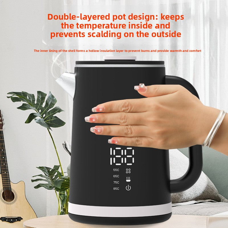 Stainless Steel Electric Kettle with Temperature Display
