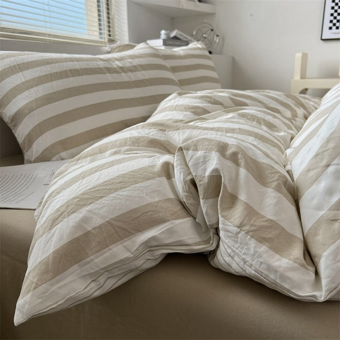 Washed Cotton Double-Layer Yarn Bedding Four-Piece Set
