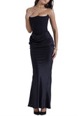 One Shoulder Pleated Bodysuit Dress
