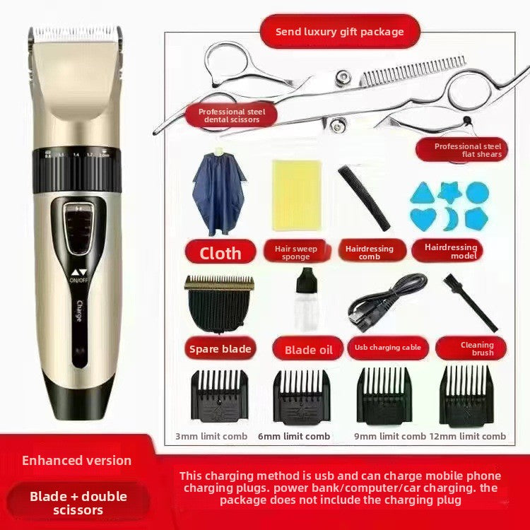 Rechargeable Electric Hair Clipper with Ceramic Blades