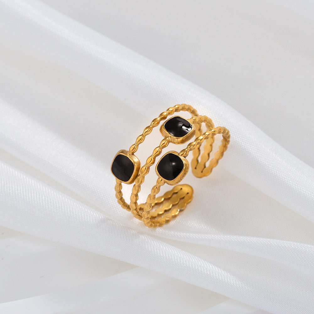 Adjustable Gold Plated Stainless Steel Ring