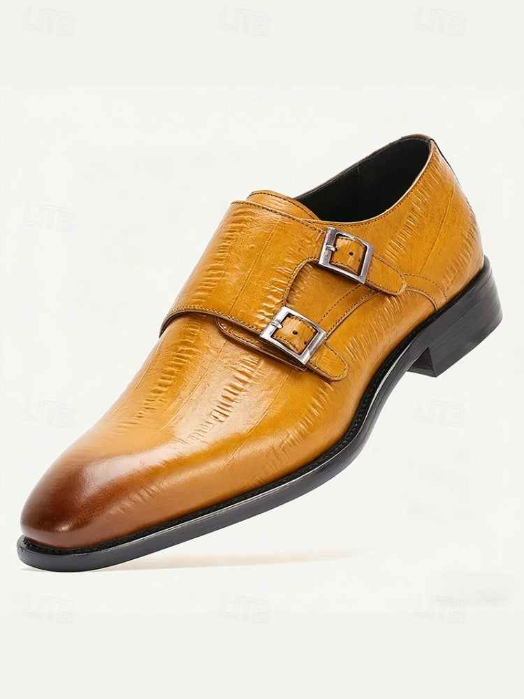 Genuine Leather Buckle Dress Shoes