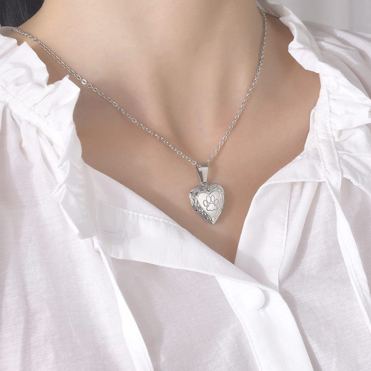 Openable Heart Photo Box Pendant Necklace