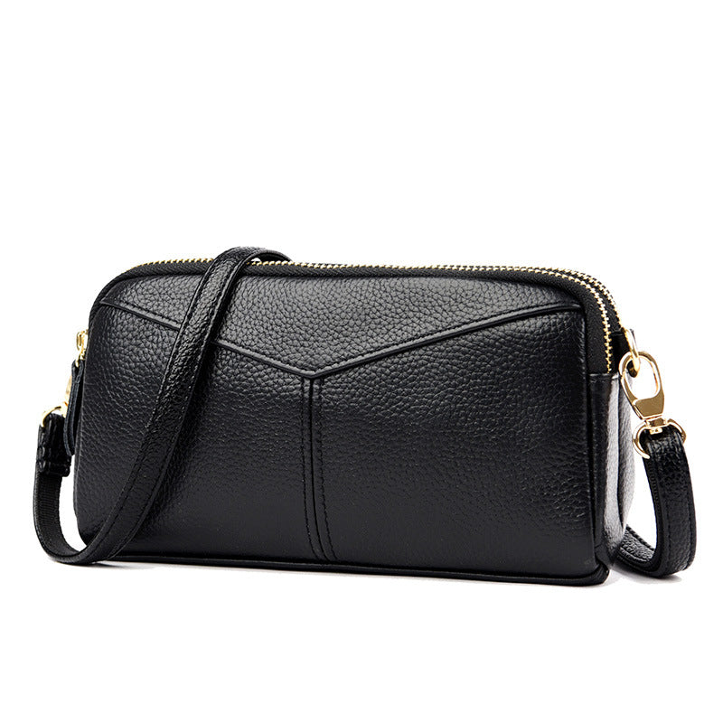Leather women's versatile casual crossbody bag
