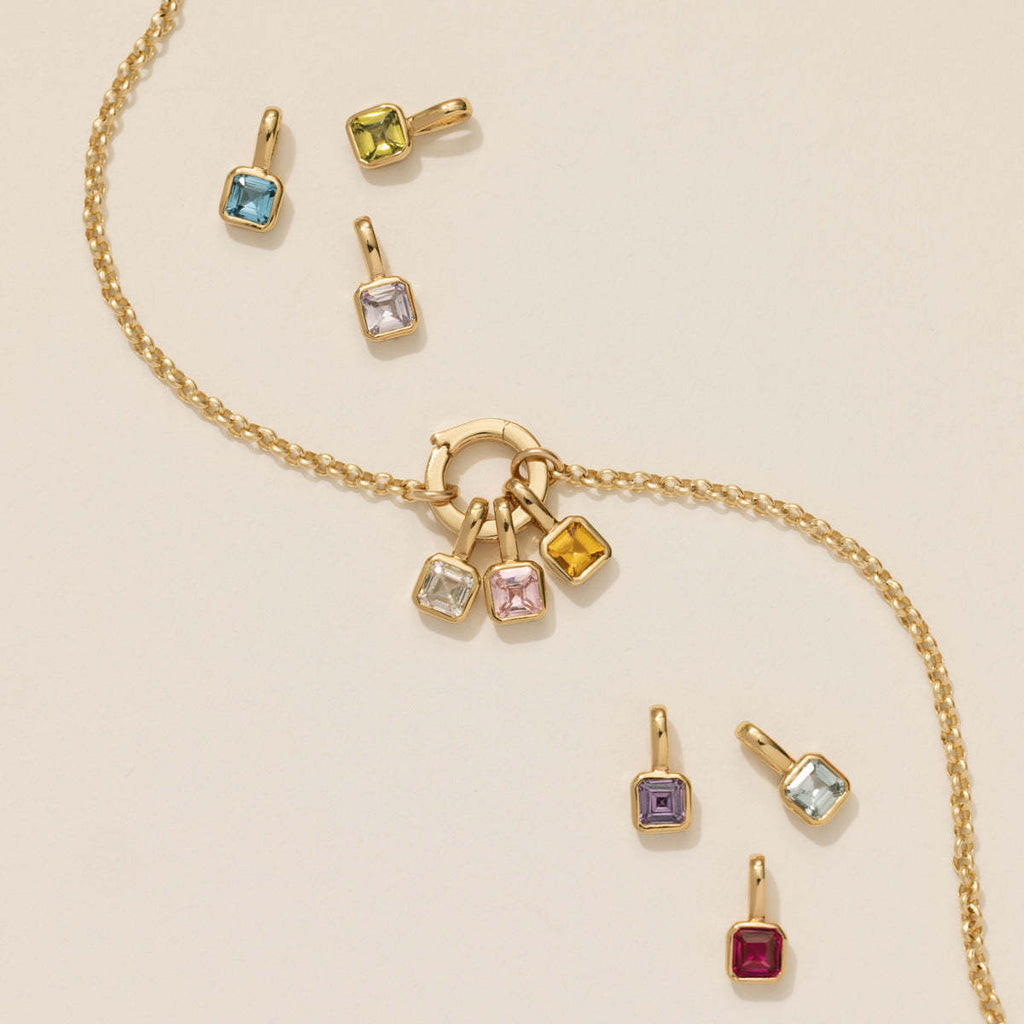 Customizable Birthstone Zircon Pendant Necklace